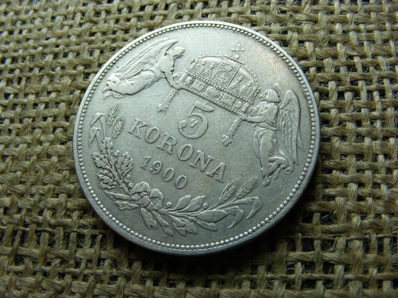Ezüst 5 korona, 1900, KB
