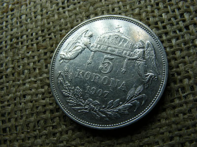 Ezüst 5 korona, 1907, KB