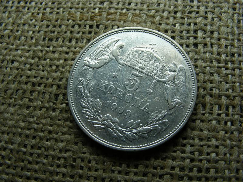 Ezüst 5 korona, 1909, KB
