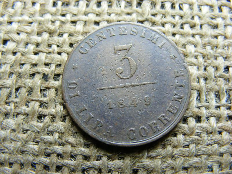 Velence, 3 centesimi, 1849