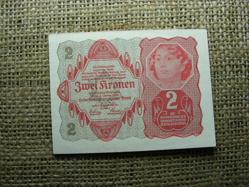 2 korona bankjegy, 1922, hajtatlan