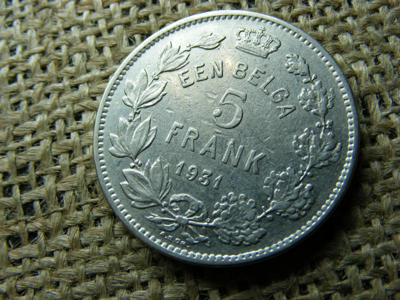 Belgium 5 frank, 1931