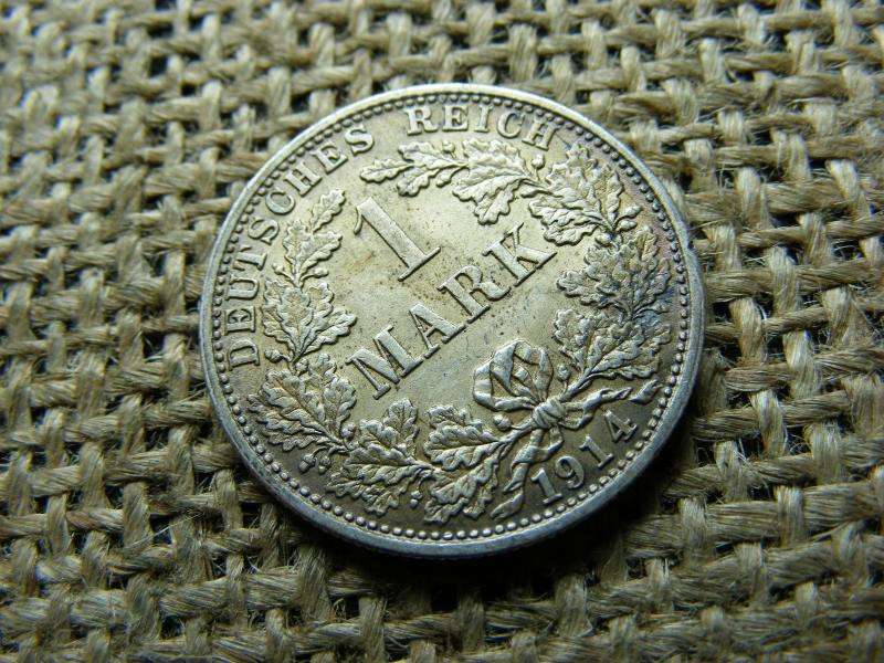 Ezüst 1 márka érme, 1914, F jelzés