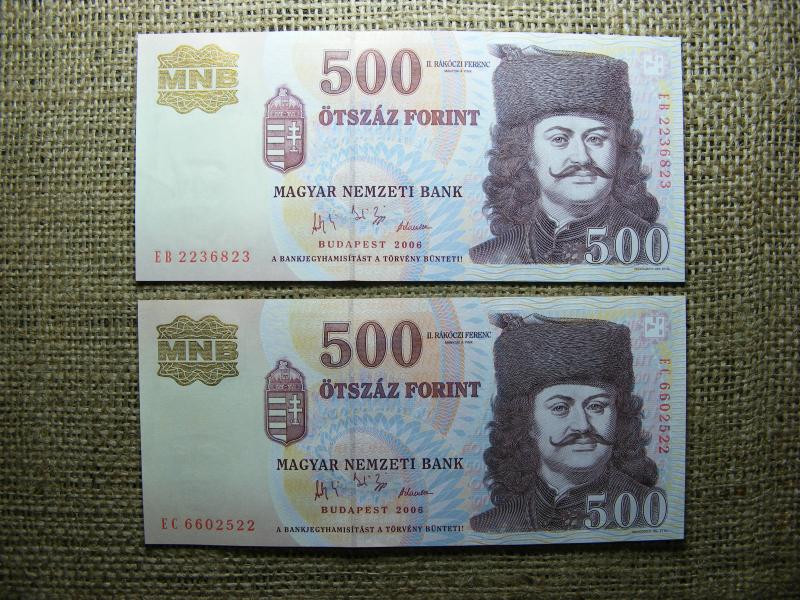 500 forintos bankjegy, 2006, EB - ED pár, UNC