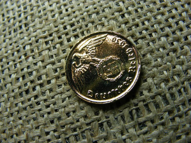 Aranyozott Birodalmi 2 Pfennig, 1939 D
