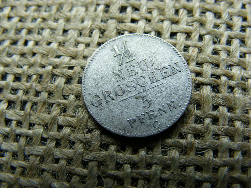 Ezüst 1/2 groschen érme, 1842, Neugroschen / 5 Pfennig