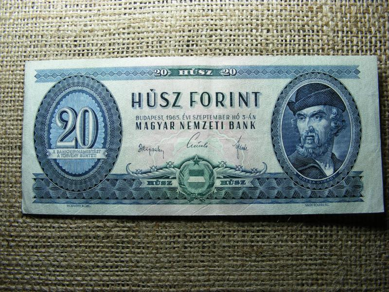 20 forintos bankjegy, 1965, vízjeles, ritka