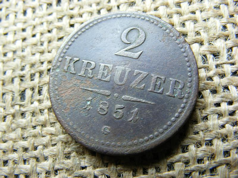 2 krajcár 1851 G, kis g