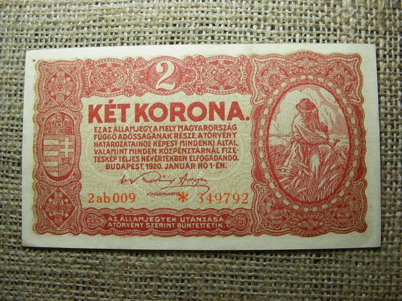 2 koronás bankjegy, 1920, csillagos