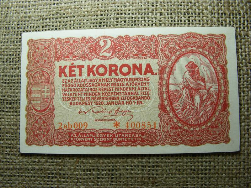 2 koronás bankjegy, 1920, csillagos