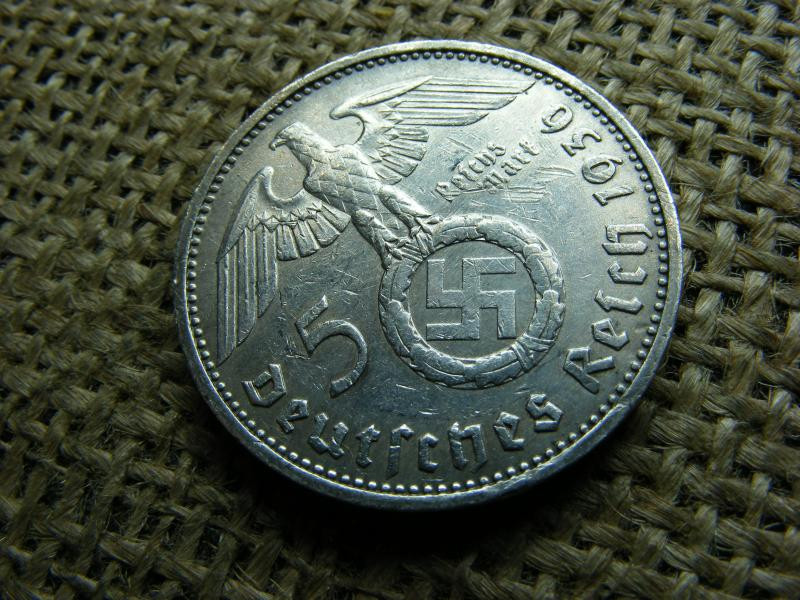 Birodalmi 5 márka, 1936 E, ezüst