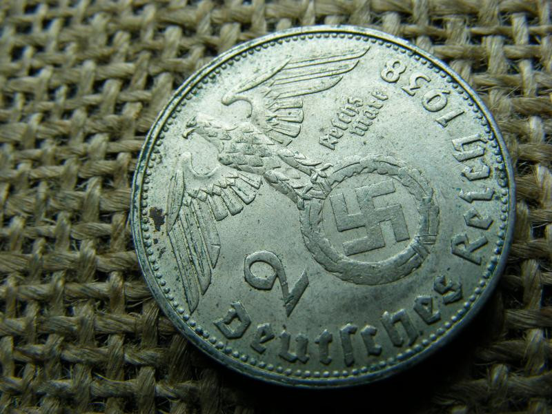 Birodalmi 2 márka, 1938 B, ezüst, eredeti állapot