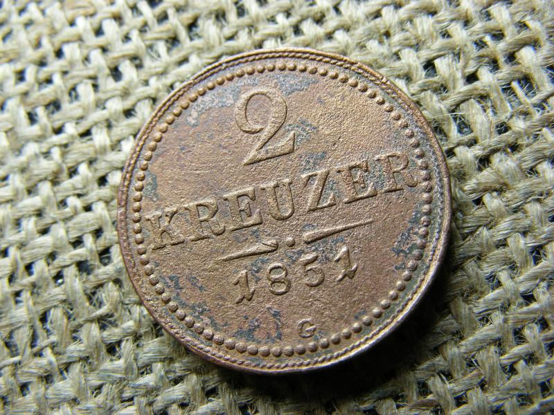 Ferenc József 2 krajcár, 1851, G verdejel