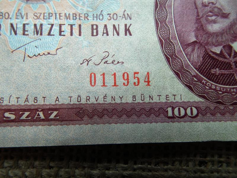 100 forintos bankjegy, 1980, születésnapra tökéletes