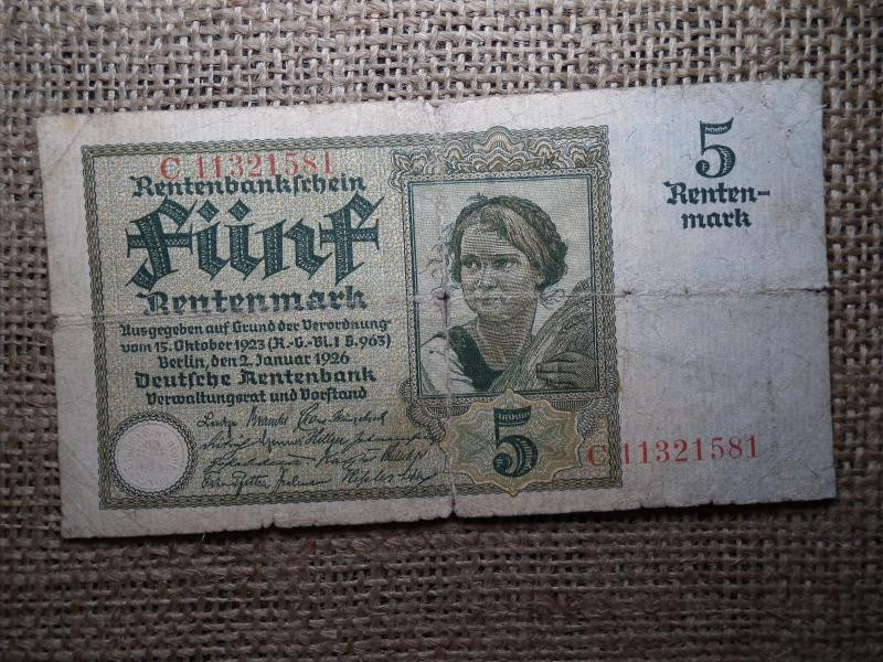 Németország 5 márka, 1926, rentenmark