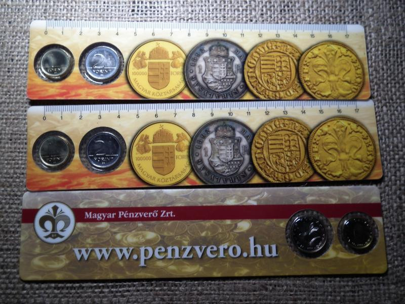 Magyar Pénzverő Vonalzó, 1 és 2 Forintos Érmével