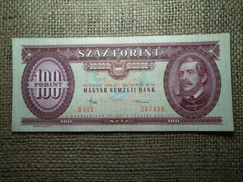 100 forintos bankjegy, 1984, fordított hátlapi alapnyomat