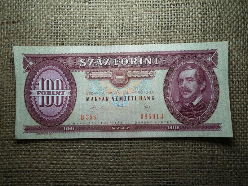100 forintos bankjegy, 1989, hajtatlan