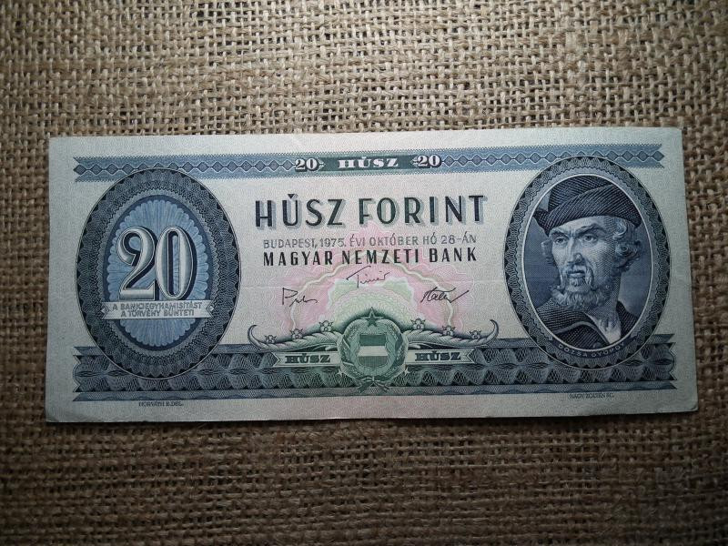 20 forintos bankjegy, 1975