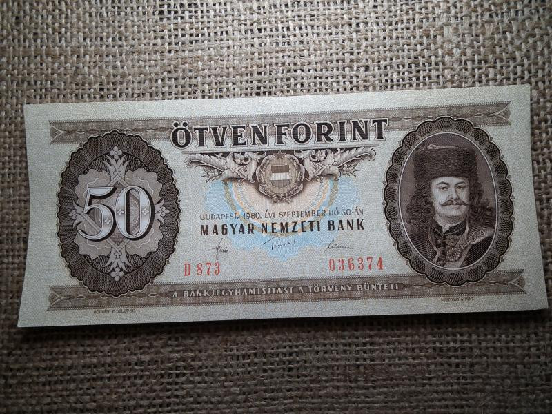 50 forintos bankjegy, 1980, hajtatlan