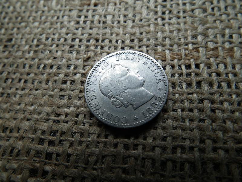 Svájc, 20 rappen 1885, fémpénz
