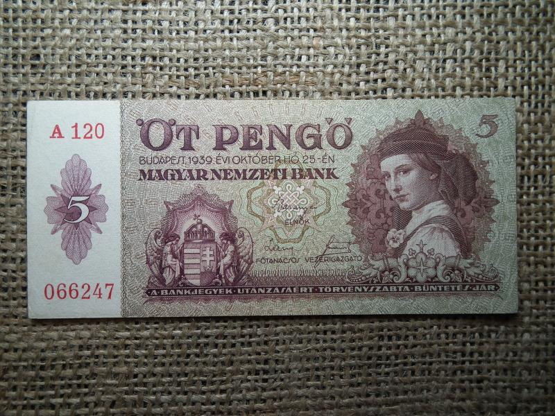 5 pengő, 1939, hajtatlan