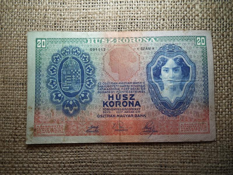 20 korona, 1907, eredeti tartás