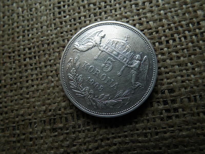 Ezüst 5 korona, 1908, KB