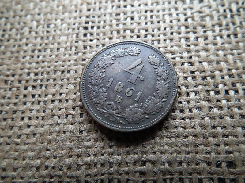 4 Krajcár 1861 B, Ferenc József-kori érme
