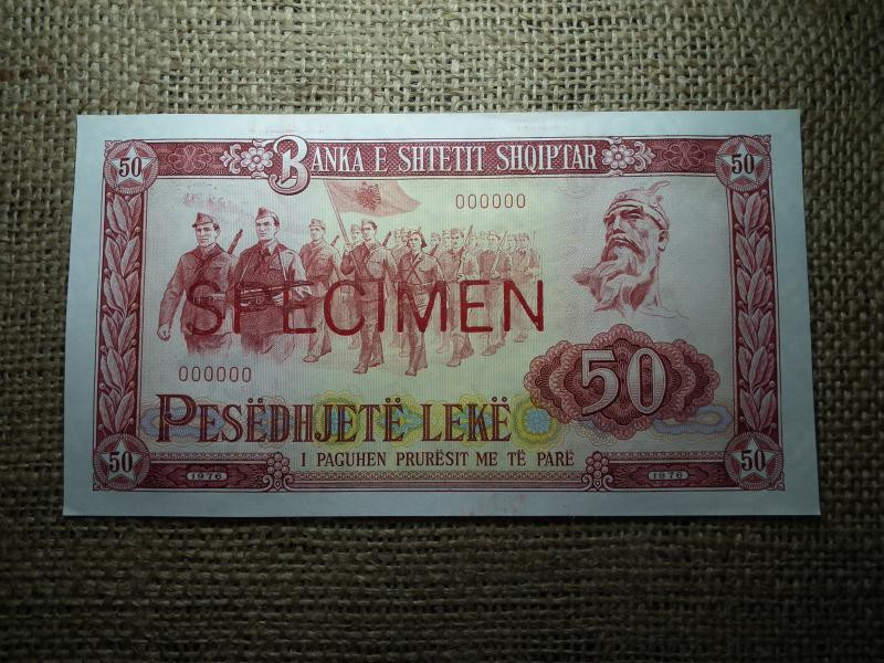 Albánia 50 leke, 1976, Specimen, ritkább