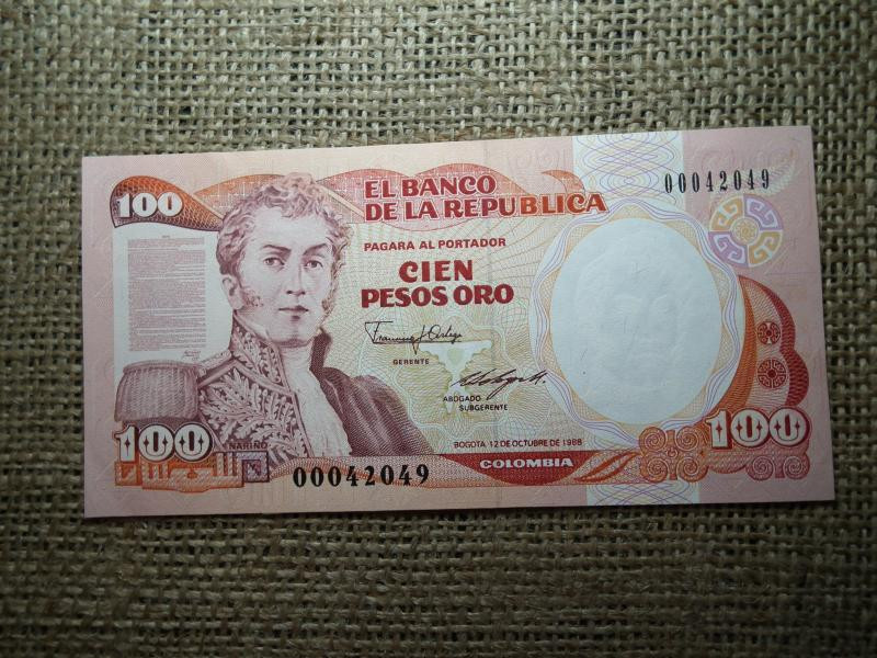 Kolumbia 100 pesos, 1988