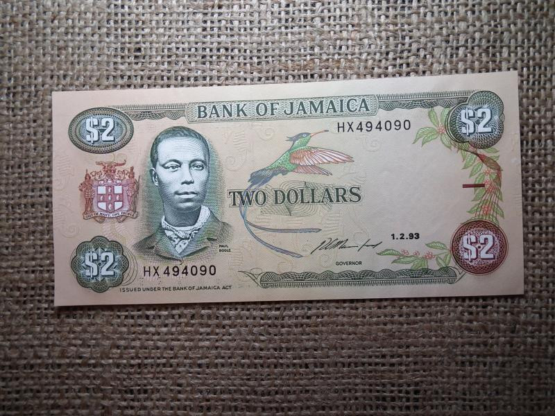 Jamaica 2 dollár, 1993, UNC