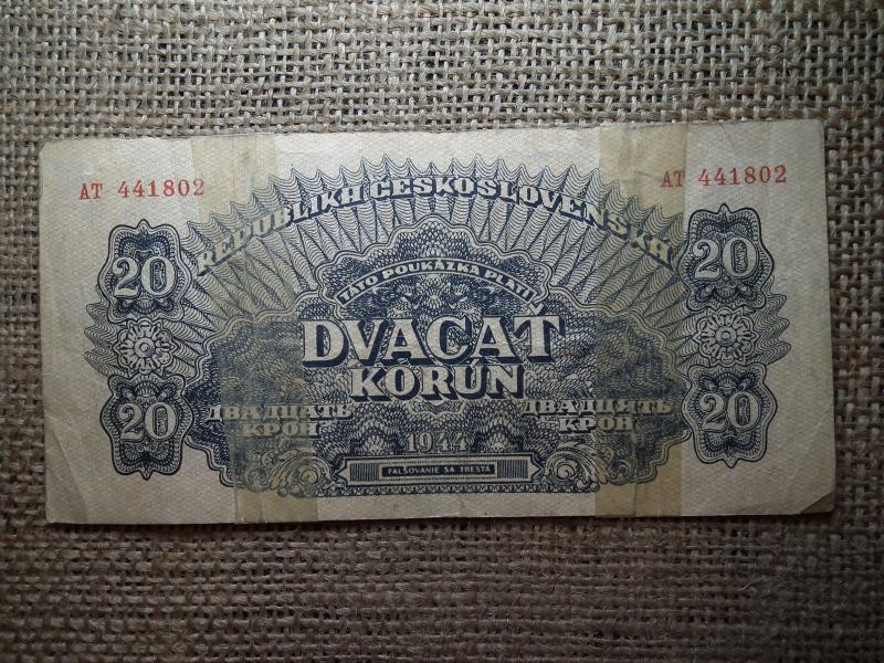 Csehszlovákia 20 korona, 1944, Vörös Hadsereg
