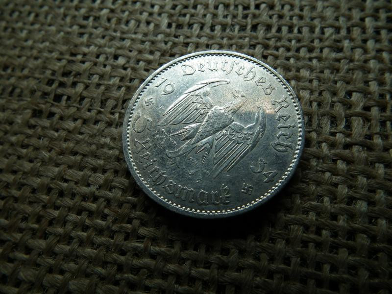 Birodalmi ezüst 5 márka, 1934 A