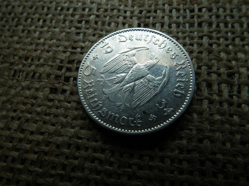 Birodalmi ezüst 5 márka, 1934, J