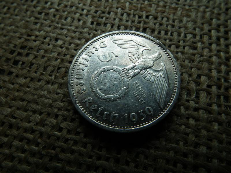 Birodalmi ezüst 5 márka, 1939 A