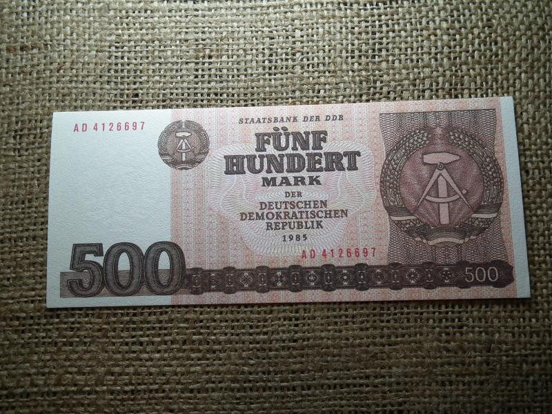 DDR 500 márka bankjegy, 1985, UNC, ritka