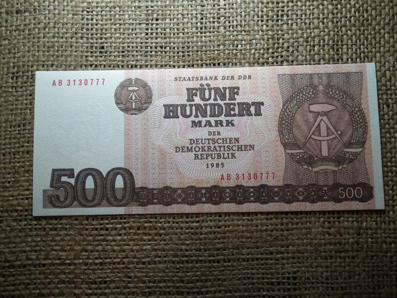 500 márka bankjegy, 1985, DDR, UNC, ritka