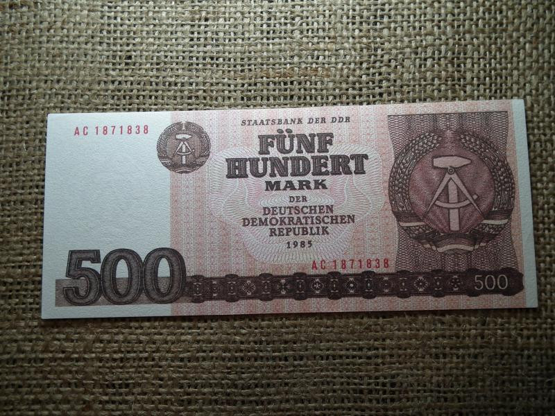 DDR 500 márka bankjegy, 1985, UNC, ritka