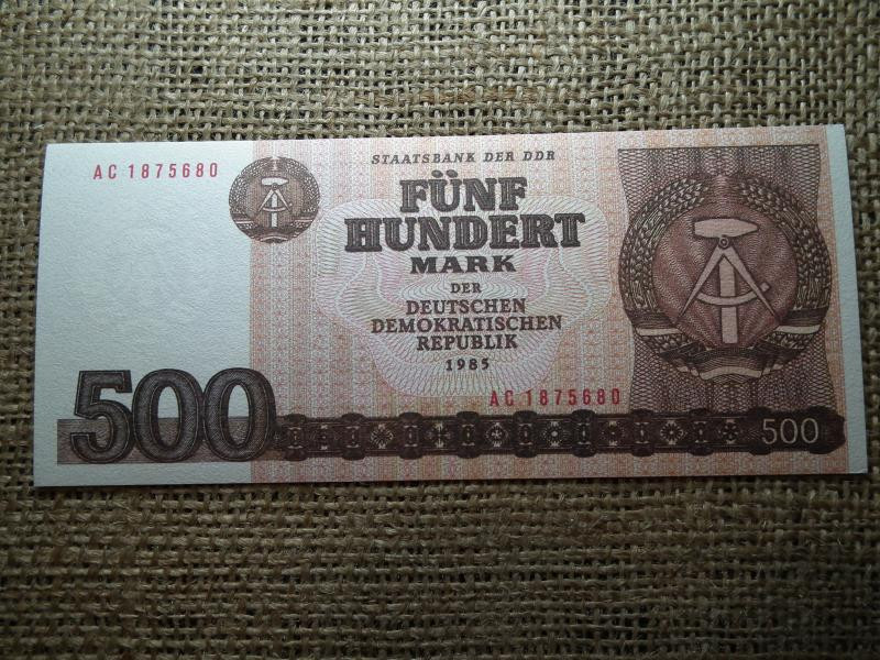 DDR 500 márka bankjegy, 1985, UNC, ritka