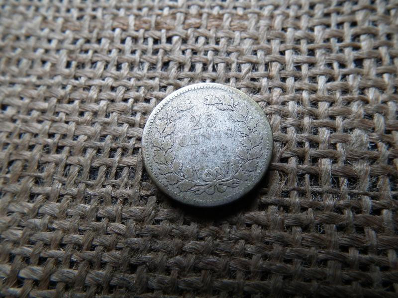 Hollandia, 25 cents, 1848, ezüst