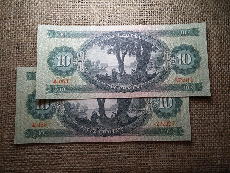 10 forintos bankjegy, 1962, hajtatlan, aUNC