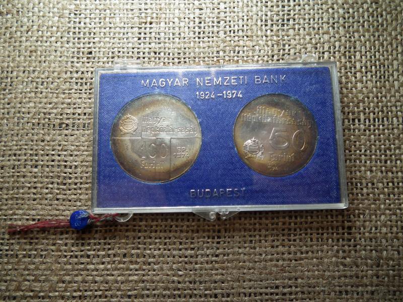 Ezüst MNB 50 és 100 forint, 1974, tokos, matrica