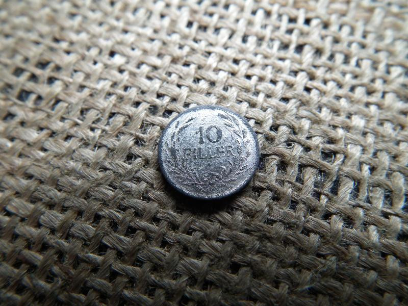 10 fillér érme, 1894, cink, ritka, közeli számjegyek