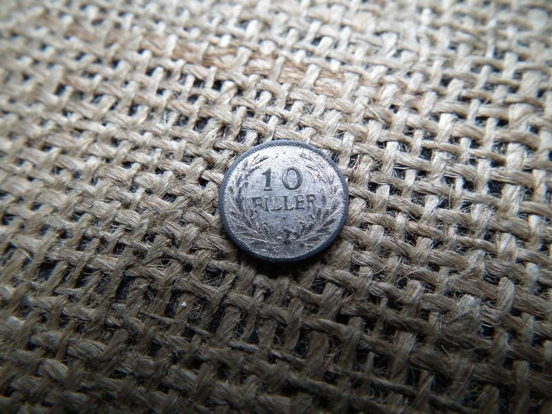 10 fillér érme, 1894, cink, ritka, távoli számjegyek