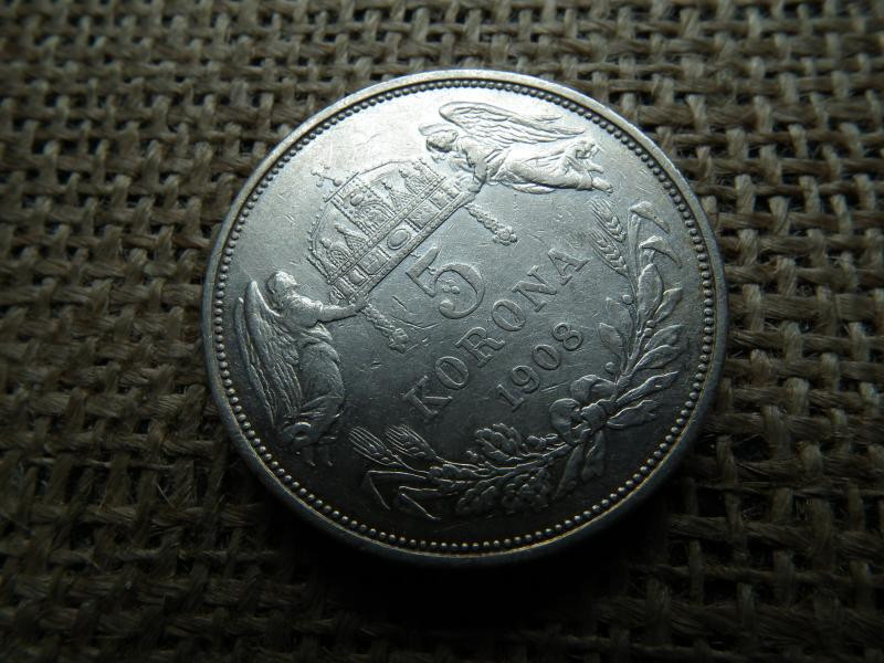 Ezüst 5 korona, 1908 KB