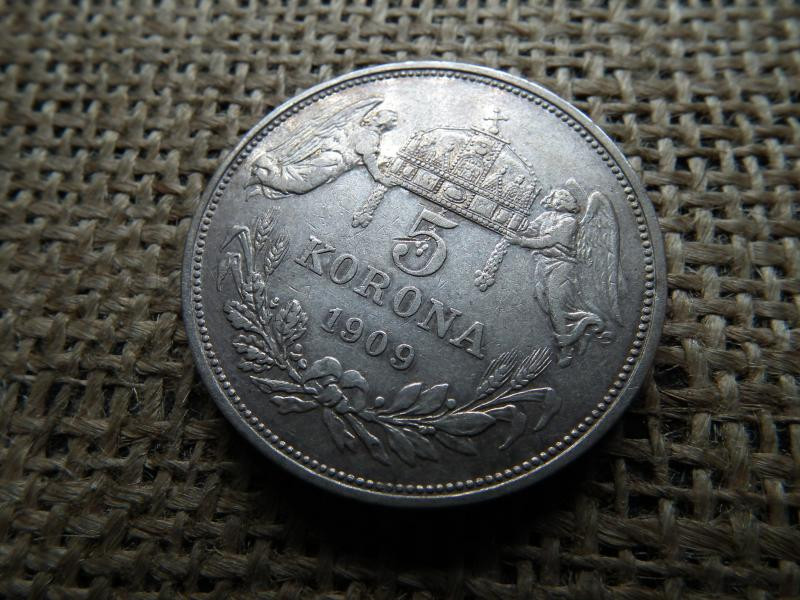 Ezüst 5 korona, 1909, KB