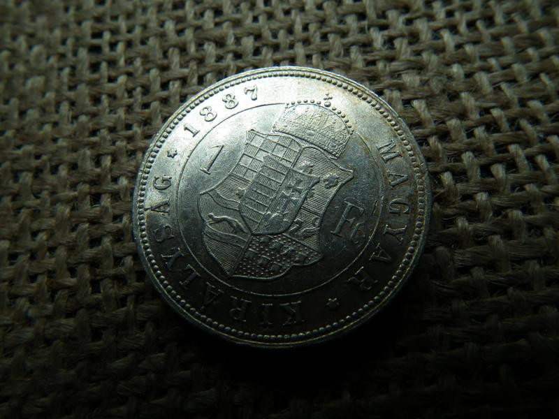 Ferenc József, 1 forint, 1887 KB, ezüst