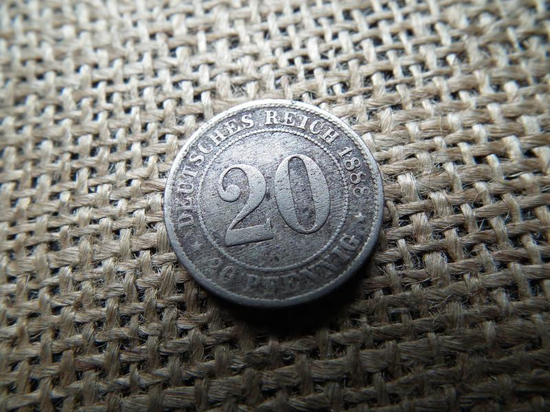 Birodalmi 20 pfennig, 1888 D