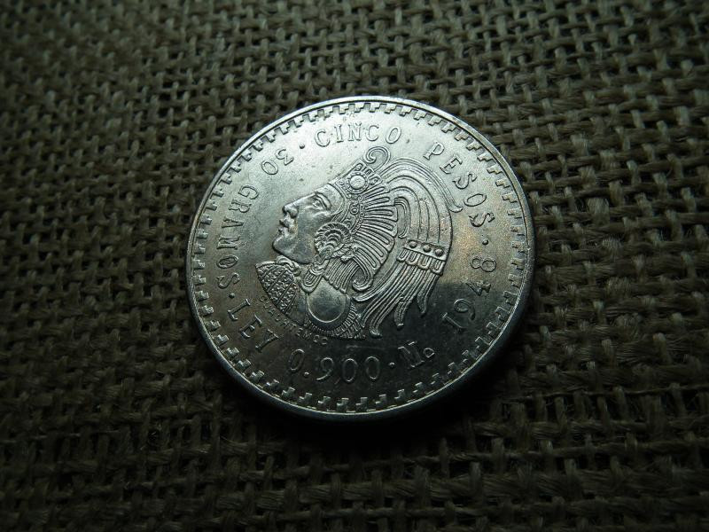 Mexikó, 5 peso, 1948, ezüst